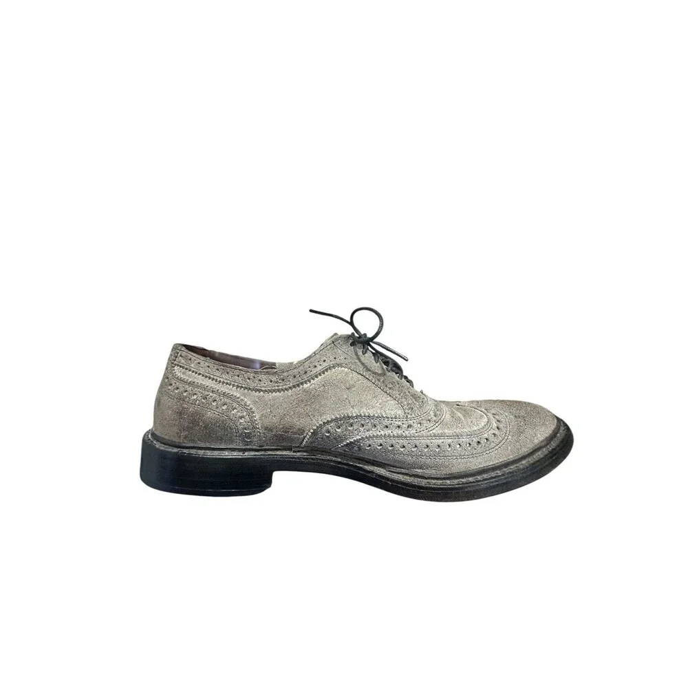 Allen Edmonds McTavish Wingtip Oxford Shoes Mens US 10.5 B Smokey Grey Leather